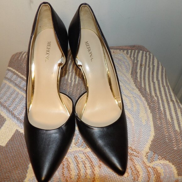 GUC Merona Vegan Leather Heels Sz 9 - Picture 2 of 8